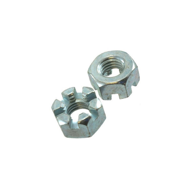 Écrous de château de sortilège d'acier au carbone d'écrou fendu d'hexagone galvanisé Din935