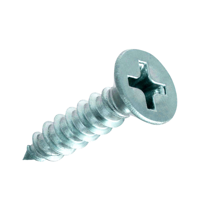 Le panneau de particules fraisé enfoncé par croix visse la vis à bois autotaraudeuse à tête plate enduite de zinc