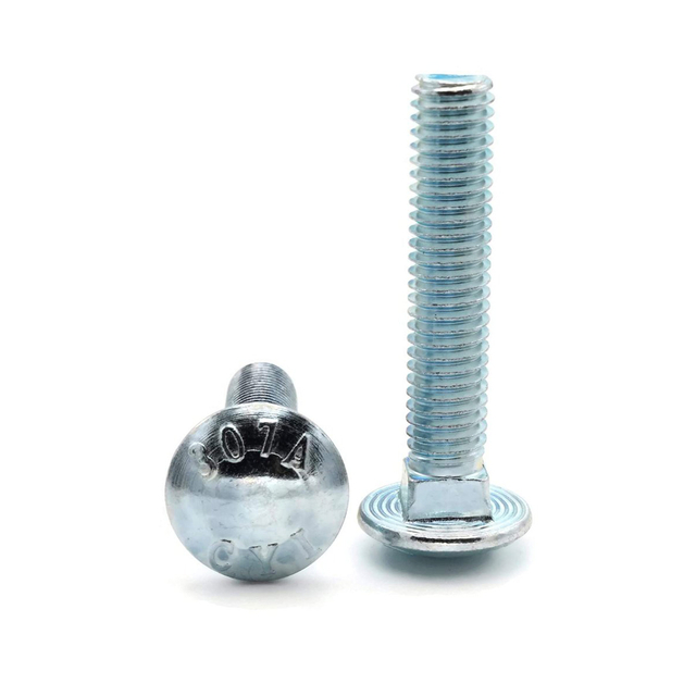 Acier galvanisé Din603 de la catégorie 307A d'un boulon de carrosserie à col carré à tête ronde