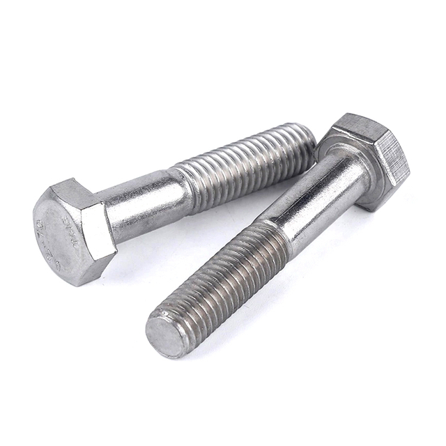 Boulon à tête hexagonale extérieure à demi-filetage en acier inoxydable 304 A2-70 A2-80 DIN931