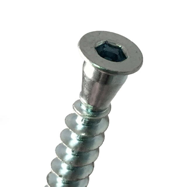 Vis à bois de douille de sortilège de vis de Confirmat de meubles d'acier au carbone galvanisées