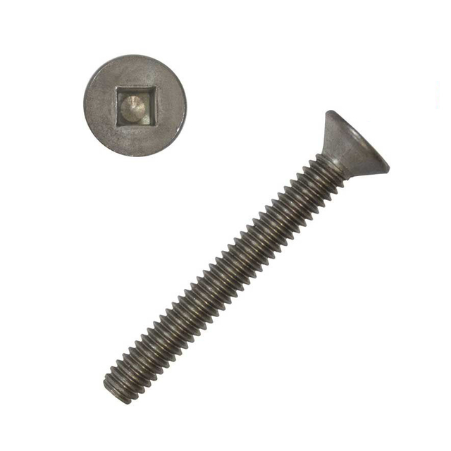 Vis à métaux à gros filetage, entraînement carré, tête plate, acier inoxydable