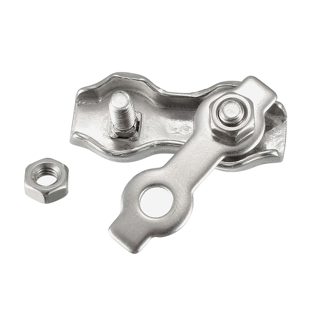 Serre-câbles duplex en acier inoxydable 304, serre-câbles pour câbles métalliques