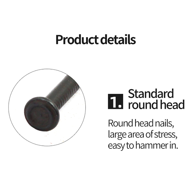 Clou de maçonnerie de ciment de clou en acier concret de dureté noire