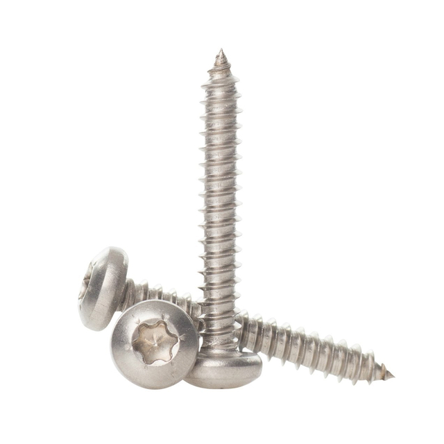 Vis autotaraudeuses à tête cylindrique à filetage complet 18-8 en acier inoxydable 304, entraînement Torx