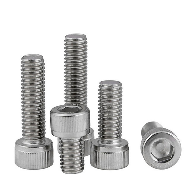 Vis à tête creuse hexagonale en acier inoxydable DIN912, boulons Allen à six pans creux